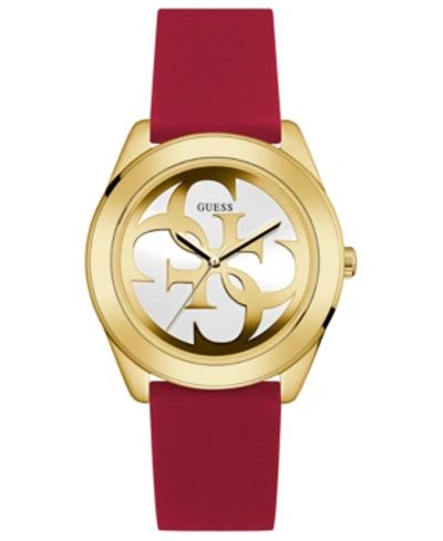Shop Guess Women's Red Silicone Strap Watch 40mm