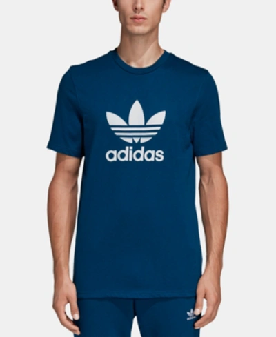 Shop Adidas Originals Men's Adicolor Trefoil T-shirt In Leg Marine