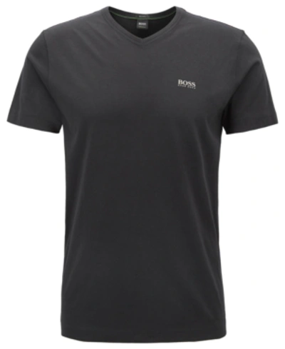 Shop Hugo Boss Boss Men's Teevn Regular-fit V-neck Cotton T-shirt In Black