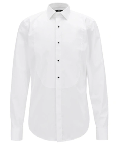 Shop Hugo Boss Boss Men's Jant Formal Slim-fit Cotton Shirt In White