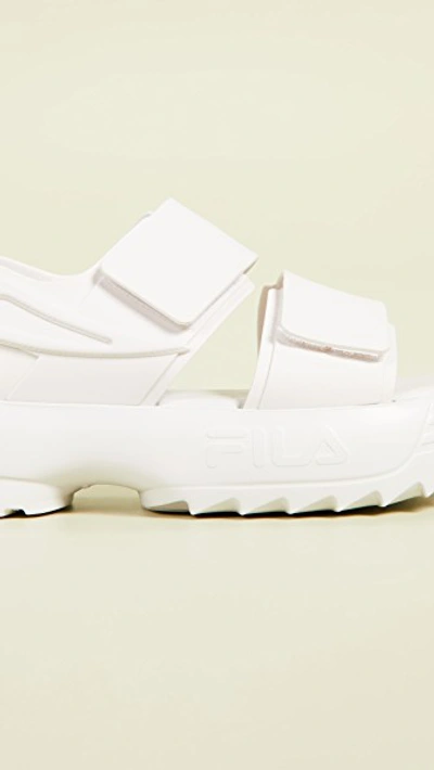Shop Melissa X Fila Sandals In White