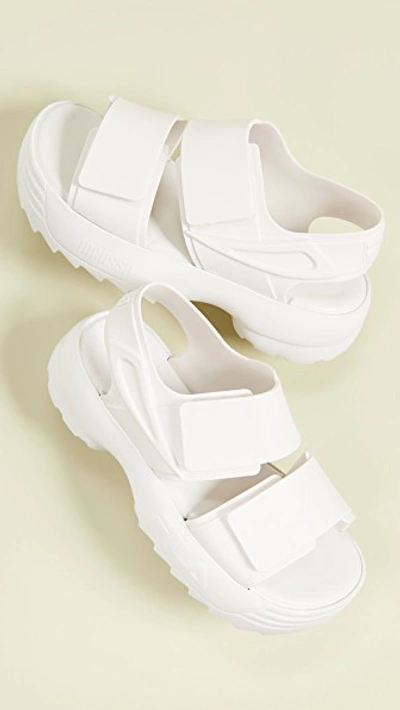 Shop Melissa X Fila Sandals In White