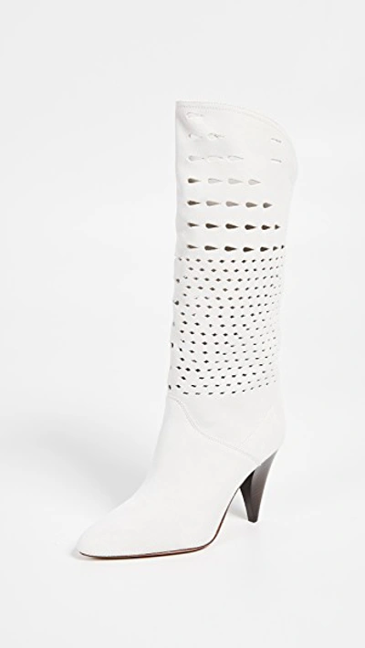 Shop Isabel Marant Lurrey Boots In White