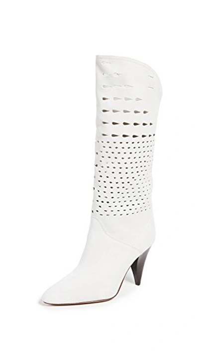 Shop Isabel Marant Lurrey Boots In White