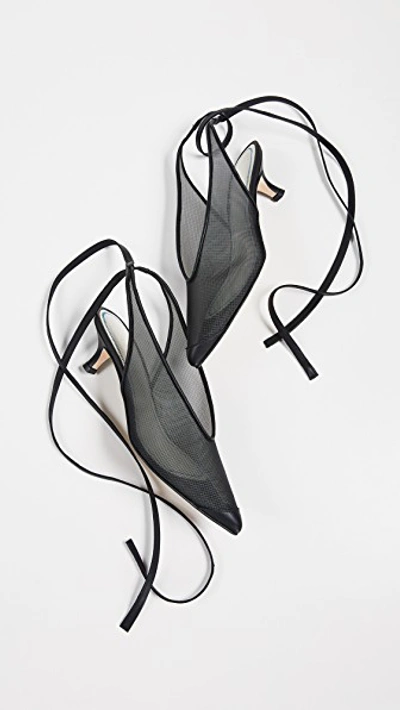 Otis Tie Slingback Pumps In Black