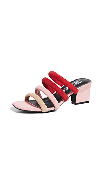 Sol Sana Holt Tubular Block Heel Mules In Bubblegum ModeSens