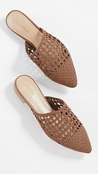 leather weave mules