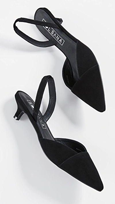 Shop Sol Sana Kate Heel Slingbacks In Black