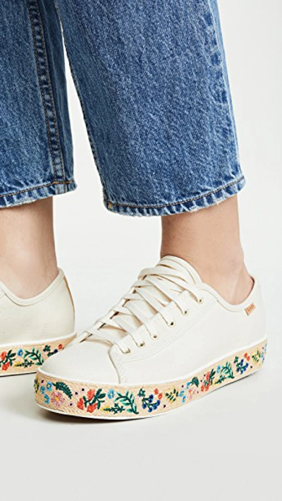 Keds X Rifle Paper Co Triple Kick Espadrille Sneakers In Natural | ModeSens