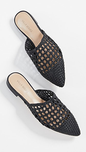 woven black mules