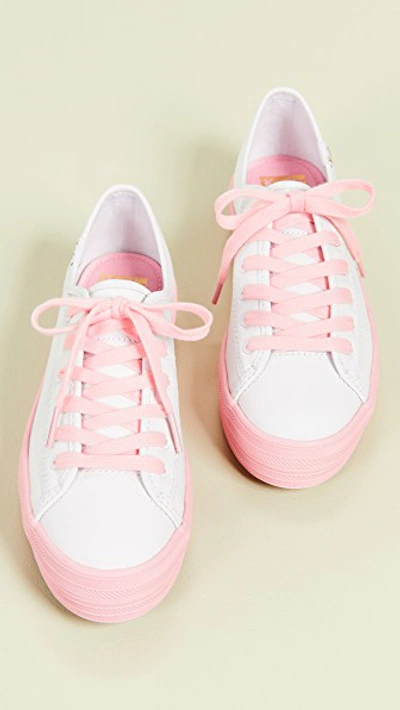 Shop Keds X Kate Spade Triple Kick Sneakers In White/pink