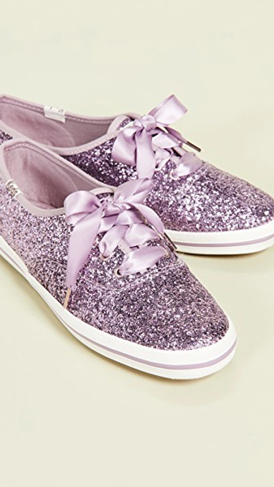 Shop Keds X Kate Spade New York Glitter Sneakers In Glitter Grape