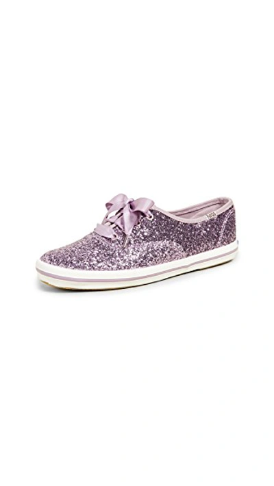 Shop Keds X Kate Spade New York Glitter Sneakers In Glitter Grape