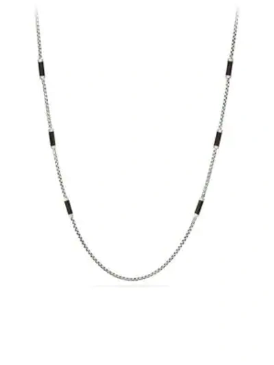 Shop David Yurman Men's Hex Sterling Silver Chain Necklace In Black