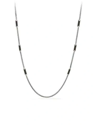 Shop David Yurman Hex Sterling Silver Chain Necklace In Grey