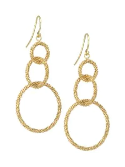 Shop Amali 18k Yellow Gold-wrapped Chain Triple-drop Earrings