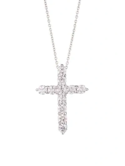 Shop Roberto Coin Diamond Crosses 18k White Gold & Diamond Necklace