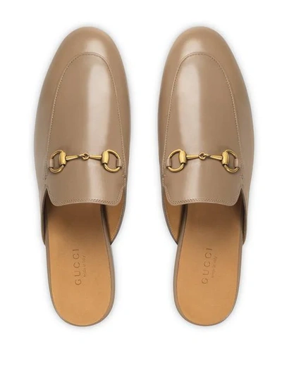 Shop Gucci Princetown Leather Mules In Brown