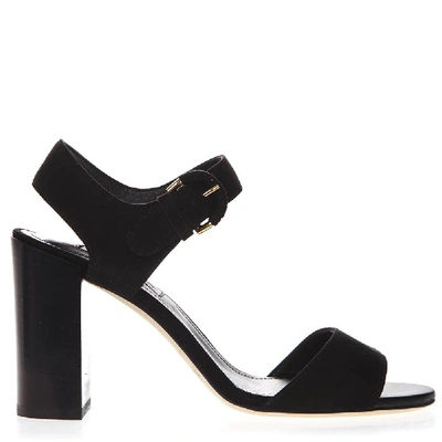 Shop Tod's Black Suede Sandals