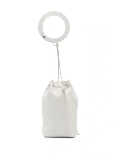 Shop Jil Sander Bracelet Bucket Bag - White