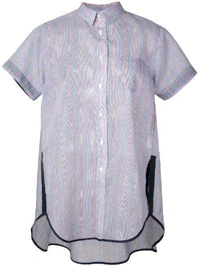 Shop Sacai Striped Shirt - Blue