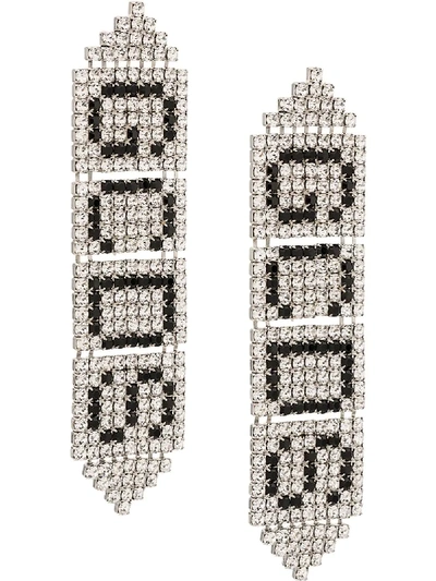Shop Gcds Crystal Logo Earrings - Silver