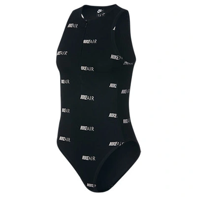 Shop Nike Women's Air Bodysuit In Black Size Large Cotton/polyester/spandex
