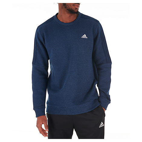 adidas originals three stripe sweatshirt in blue