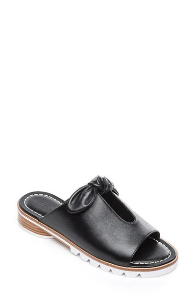 Shop Bernardo Alice Bow Slide Sandal In Black Leather