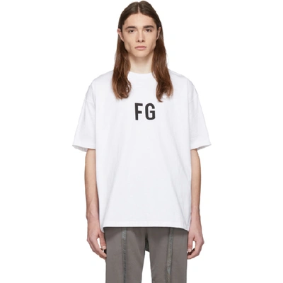 Shop Fear Of God White Fg T-shirt