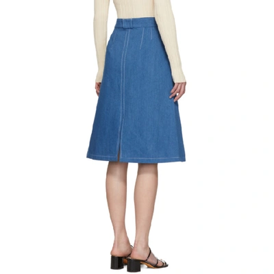 Shop Apc A.p.c. Blue Denim Celeste Skirt In Ial Indigo