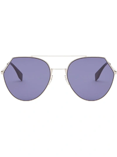 Shop Fendi Eyewear 'eyeline' Sonnenbrille - Silber In Silver