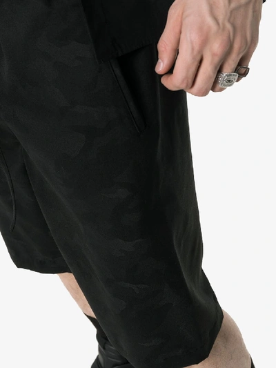 Shop Comme Des Garçons Homme Deux Comme Des Garçons Homme Plus Camo Print Jacquard Drawstring Wool Shorts In Black