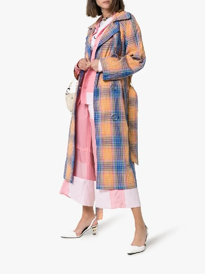 Shop Simon Miller Paz Checked Trench Coat In Orange