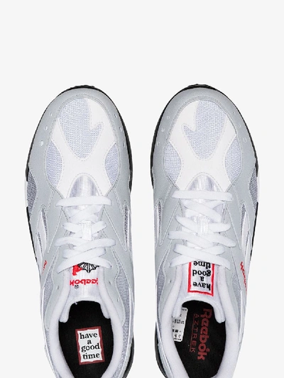 Shop Reebok Grey X Have A Good Time Aztrek Sneakers In Grey/white