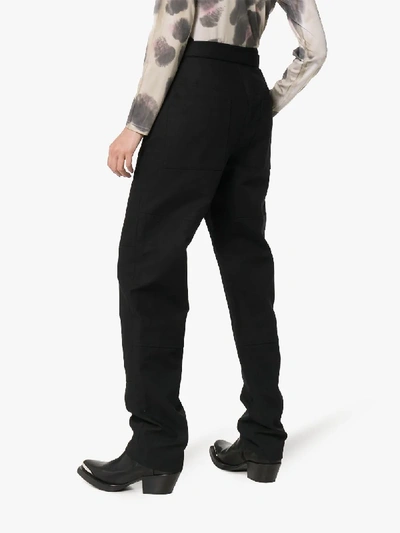 Shop Ambush Chino Straight Leg Cotton Trousers In Black