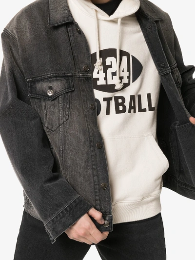 Shop 424 Football Logo Hoodie In Neutrals