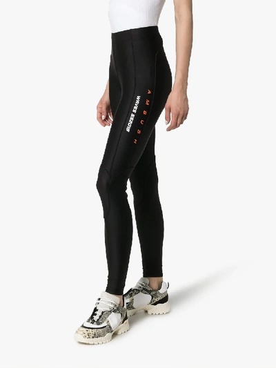 Shop Ambush Logo Print Wetsuit Leggings In Black