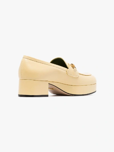 Shop Gucci Yellow Houdan 60 Horsebit-embellished Loafers In 9327 Butter