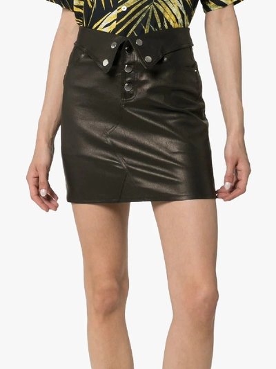 Shop Amiri High-waisted Folded Mini Skirt In Black