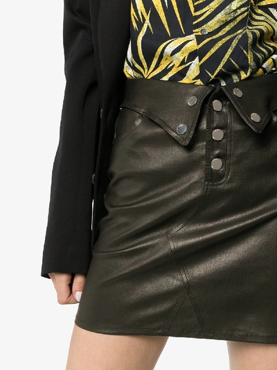 Shop Amiri High-waisted Folded Mini Skirt In Black