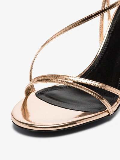 Shop Isabel Marant Gold Arora 85 Strappy Leather Sandals In Rosegold