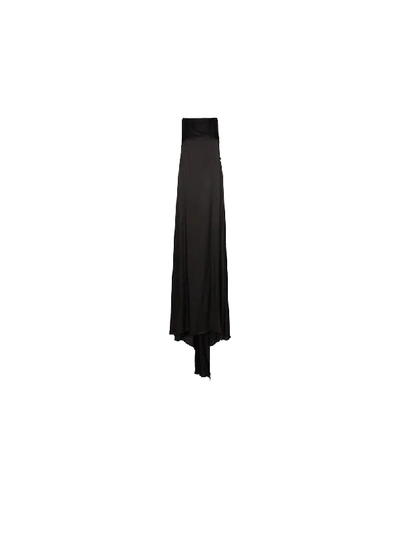 Shop Ann Demeulemeester Long Silk Semi-sheer Sleeveless Gown In Black