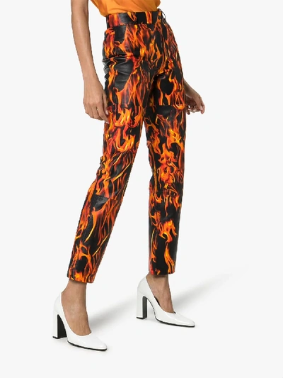 Shop Marine Serre Hose Mit Flammen-print In 108 - Multicoloured