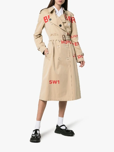 Shop Burberry Trenchcoat Mit Horseferry-print In Neutrals