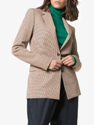 Shop Rabanne Paco  Heritage Check Wool Blazer In Brown