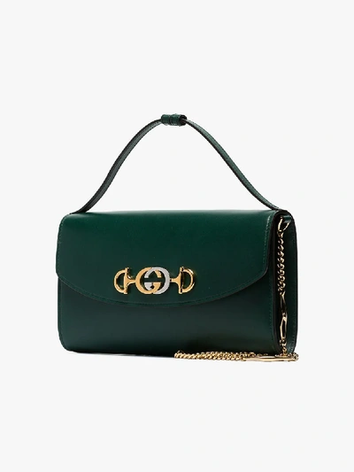 Shop Gucci Green Borghese Small Leather Shoulder Bag In 3154 Green