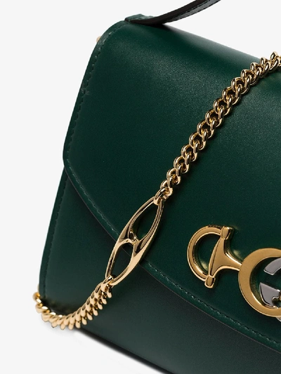 Shop Gucci Green Borghese Small Leather Shoulder Bag In 3154 Green
