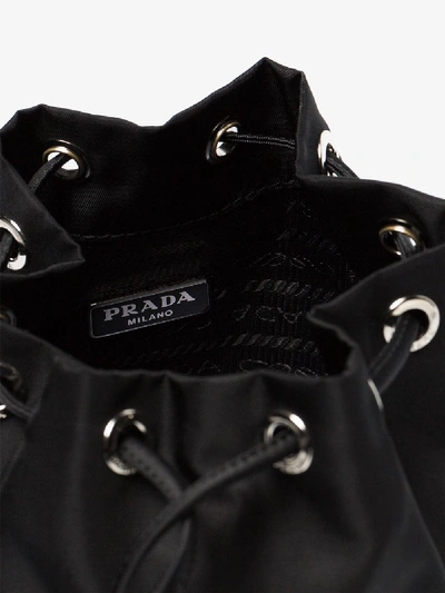 Shop Prada Black Vela Mini Bucket Bag