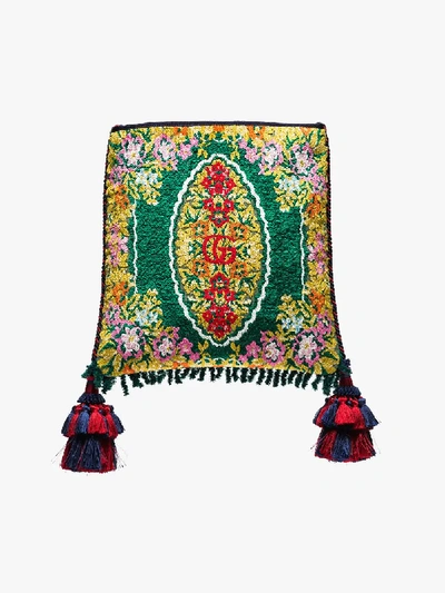Shop Gucci Multicoloured Vintage Tapestry Silk Blend Tote Bag In 3170 Gmulti